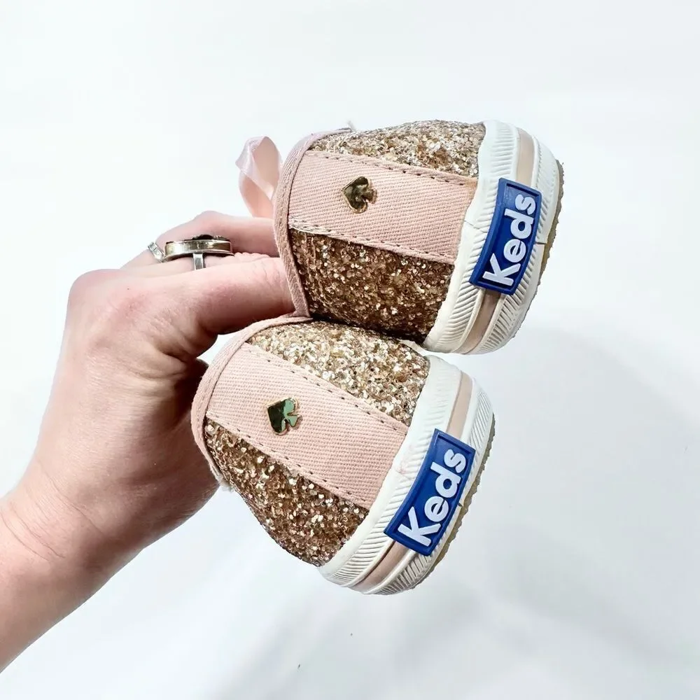 Kate Spade X Keds Champion rose gold glitter wedding sneaker shoes 6